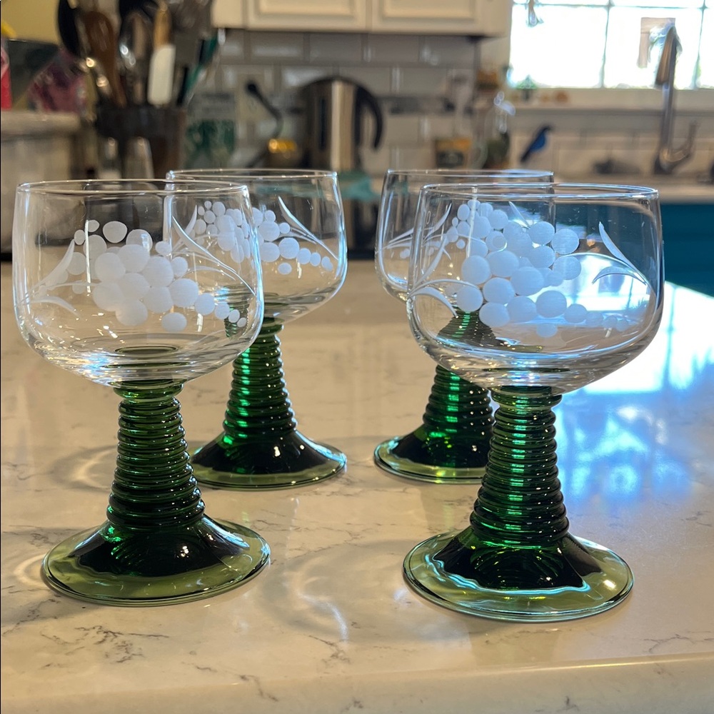 Vintage Rhein Roemer German Cordial Glasses